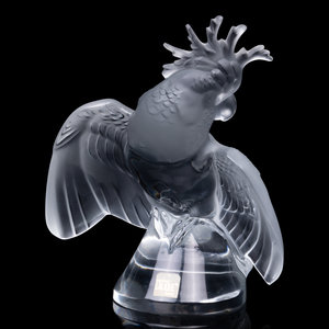 A Lalique Ara Cockatoo Sculpture