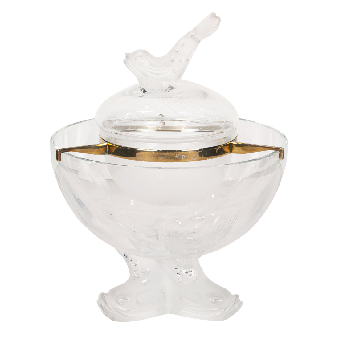 A LALIQUE CLEAR AND FROSTED GLASS