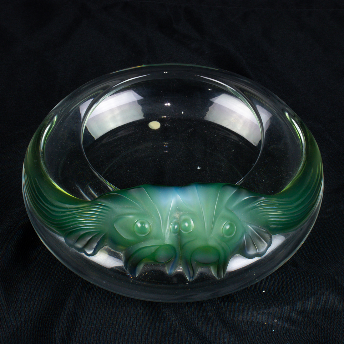A LALIQUE COLORED AND CLEAR GLASS