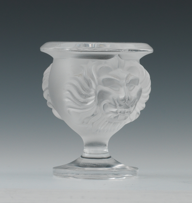 A Lalique Crystal Lion Mask Vase