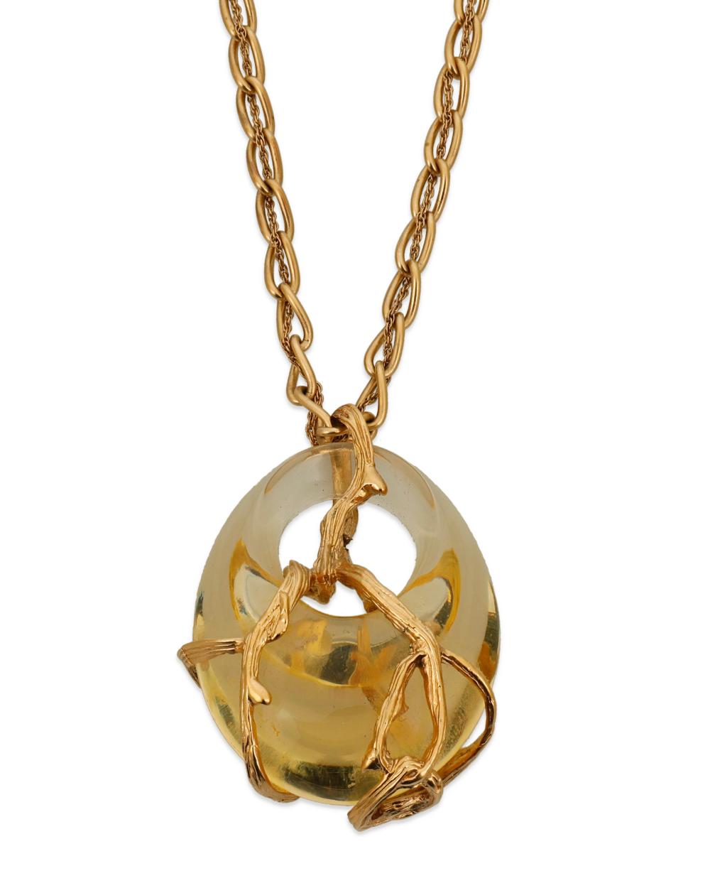 A LALIQUE CRYSTAL NECKLACEA Lalique
