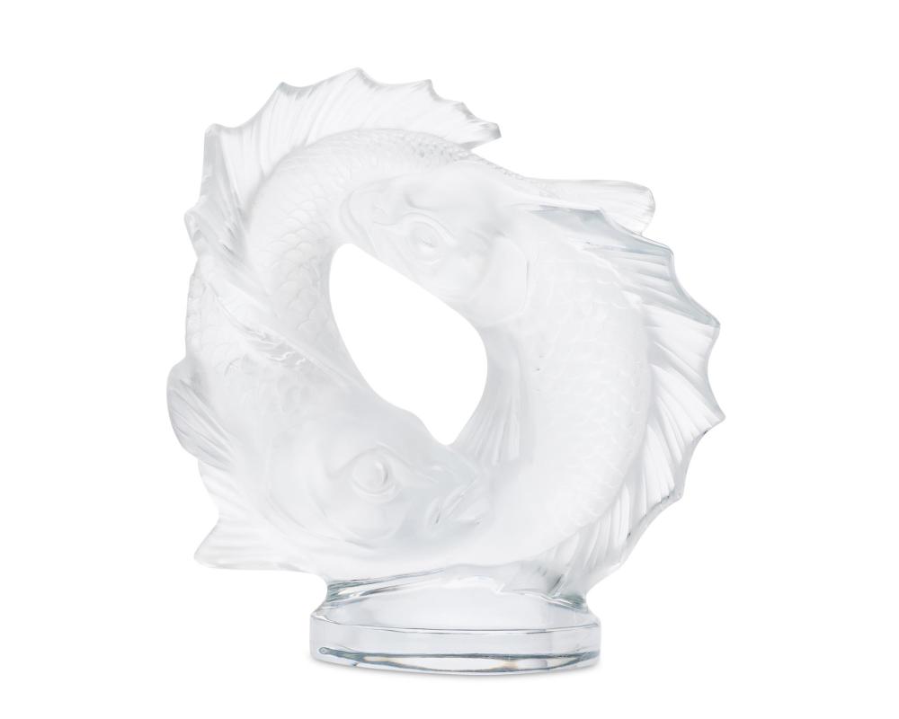 A LALIQUE "DEUX POISSON" CRYSTAL