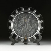 A LALIQUE FROSTED AND CLEAR SH