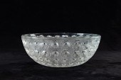 A LALIQUE FROSTED AND ENAMELED