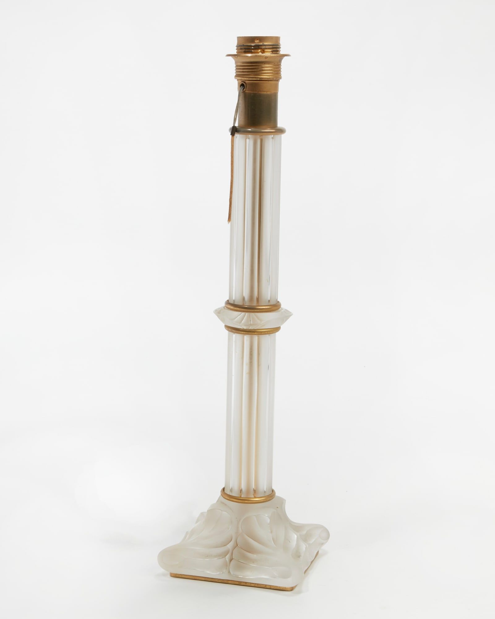 A LALIQUE FROSTED GLASS STICK LAMP: