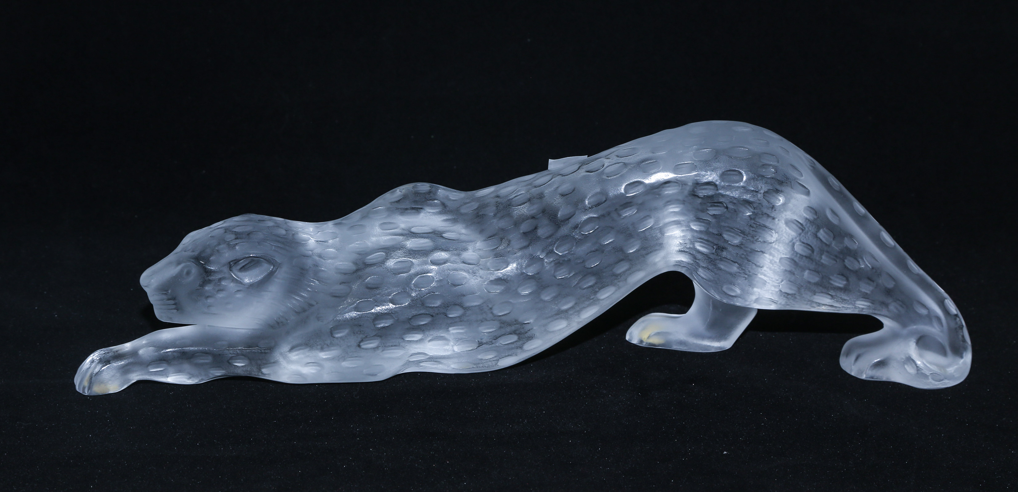 A LALIQUE LEOPARD Etched "Lalique