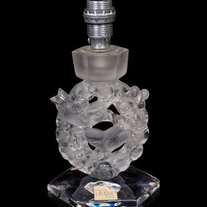 A Lalique Mesanges Table Lamp