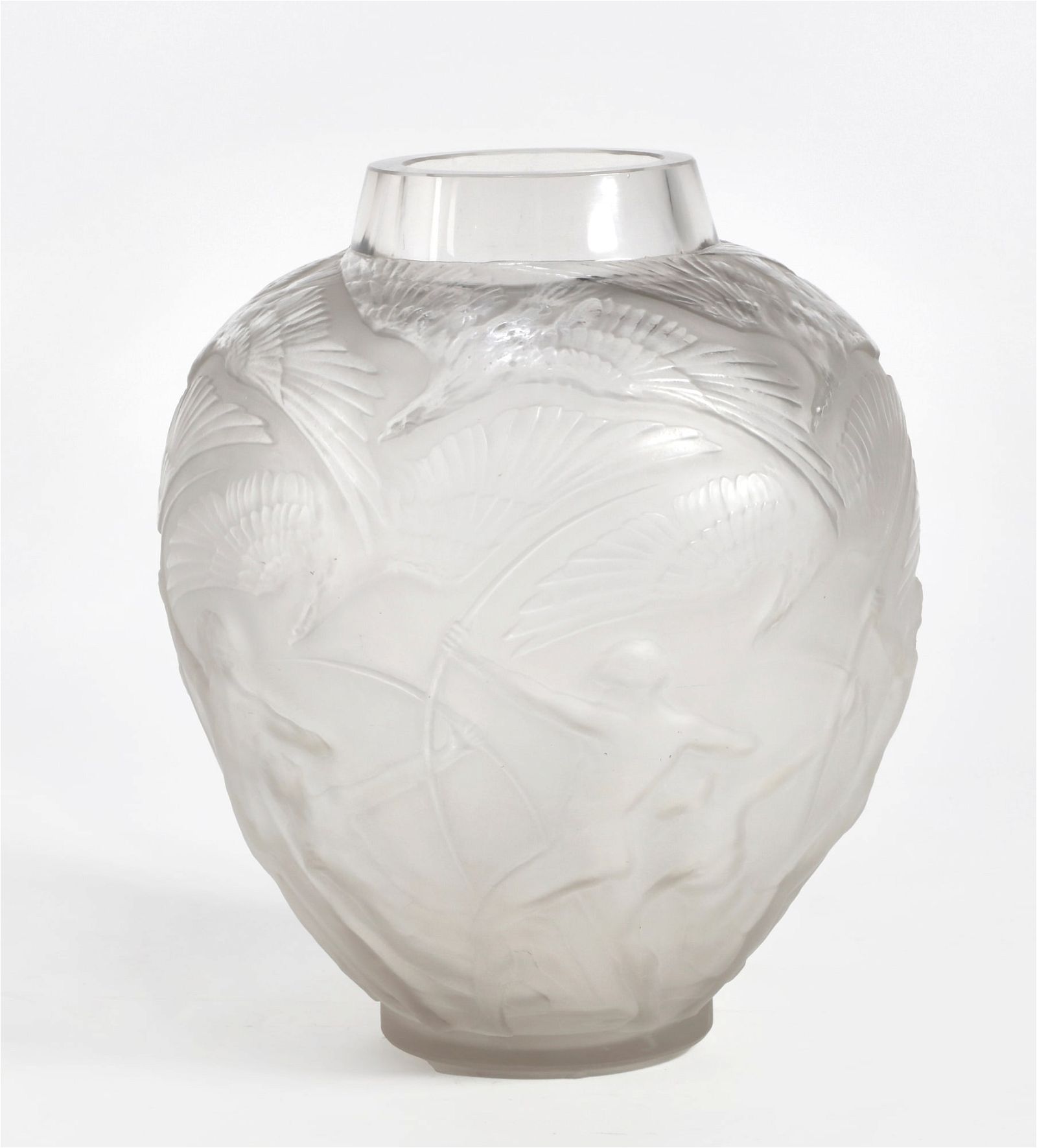 A LALIQUE MOLDED AND FROSTED