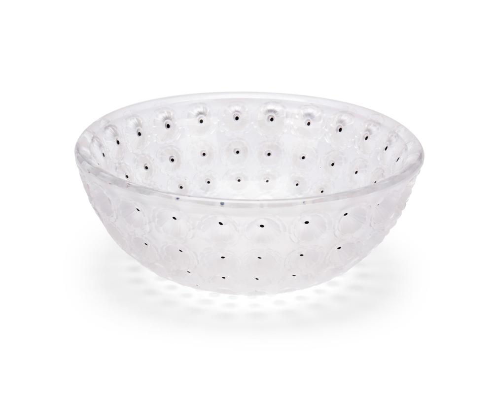 A LALIQUE "NEMOURS" CRYSTAL BOWLA