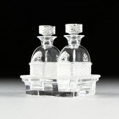 A LALIQUE OIL AND VINEGAR CRYS