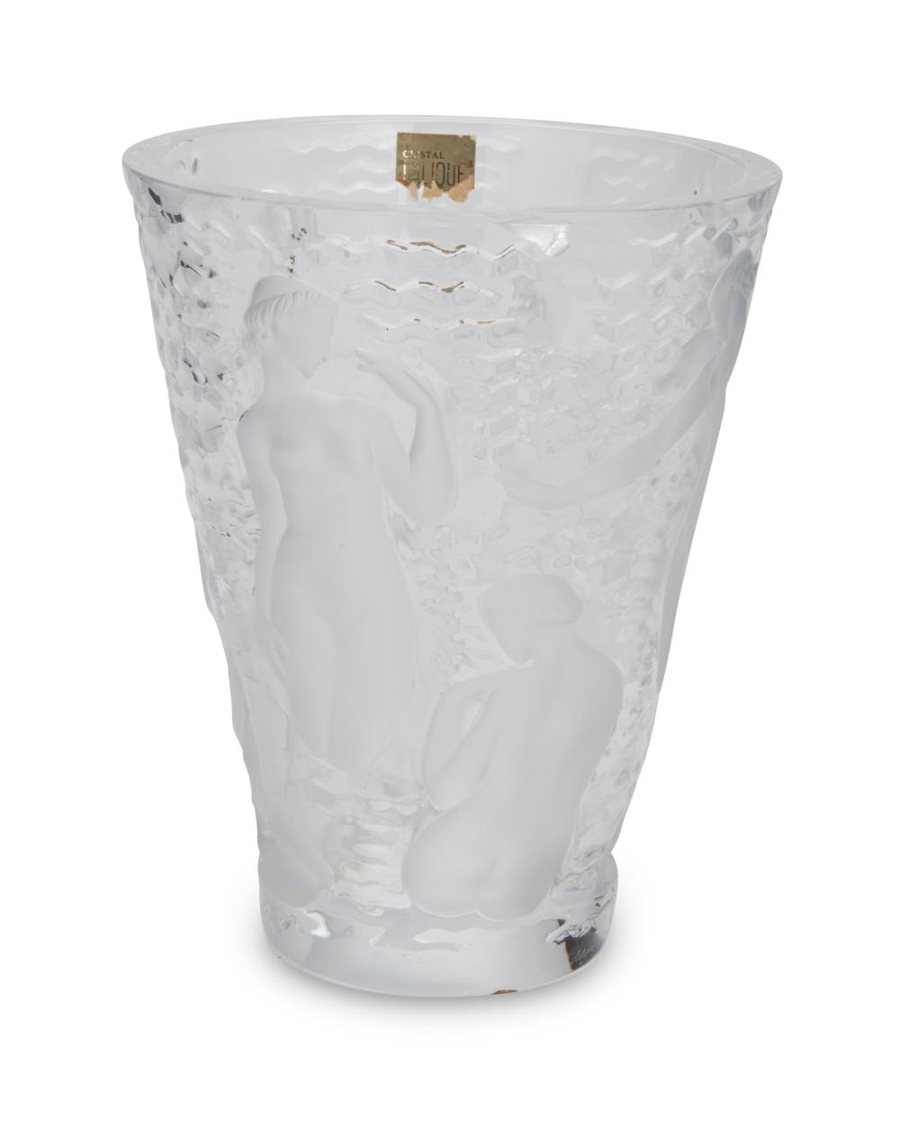 A LALIQUE "ONDINES" CRYSTAL VASEA