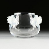 A LALIQUE OPALINE AND CLEAR CR