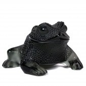 A LALIQUE SMOKED GLASS GREGOIR