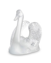 A LALIQUE "SWAN HEAD UP" GLASS