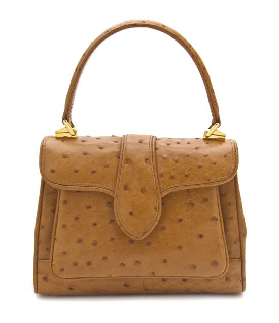 A Lana Marks Tan Ostrich Bag