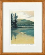A landscape woodblock print de