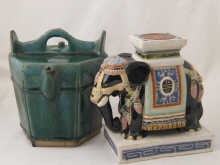 A Laos ceramic turquoise glazed
