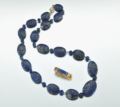 A Lapis Jewelry Lot Containing: a