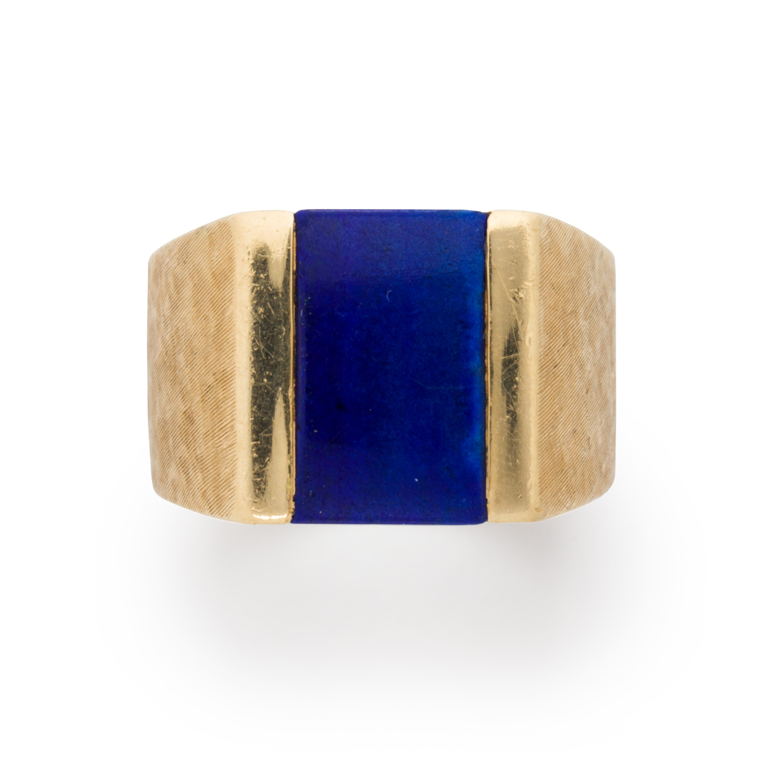 A LAPIS LAZULI AND FOURTEEN KARAT