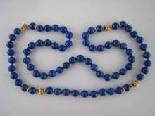 A lapis lazuli bead necklace with