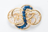 A LAPIS LAZULI, SEED PEARL AND