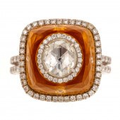 A LAREINA CITRINE & DIAMOND RI