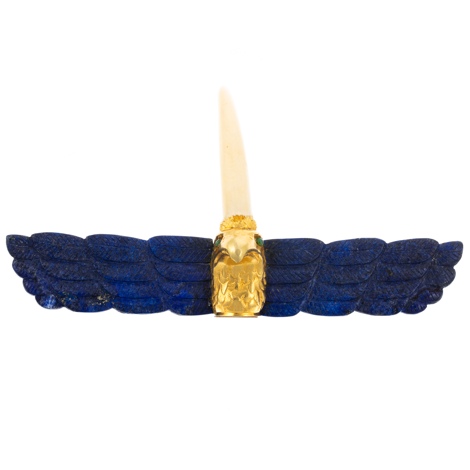 A LARGE 18K YELLOW GOLD & LAPIS