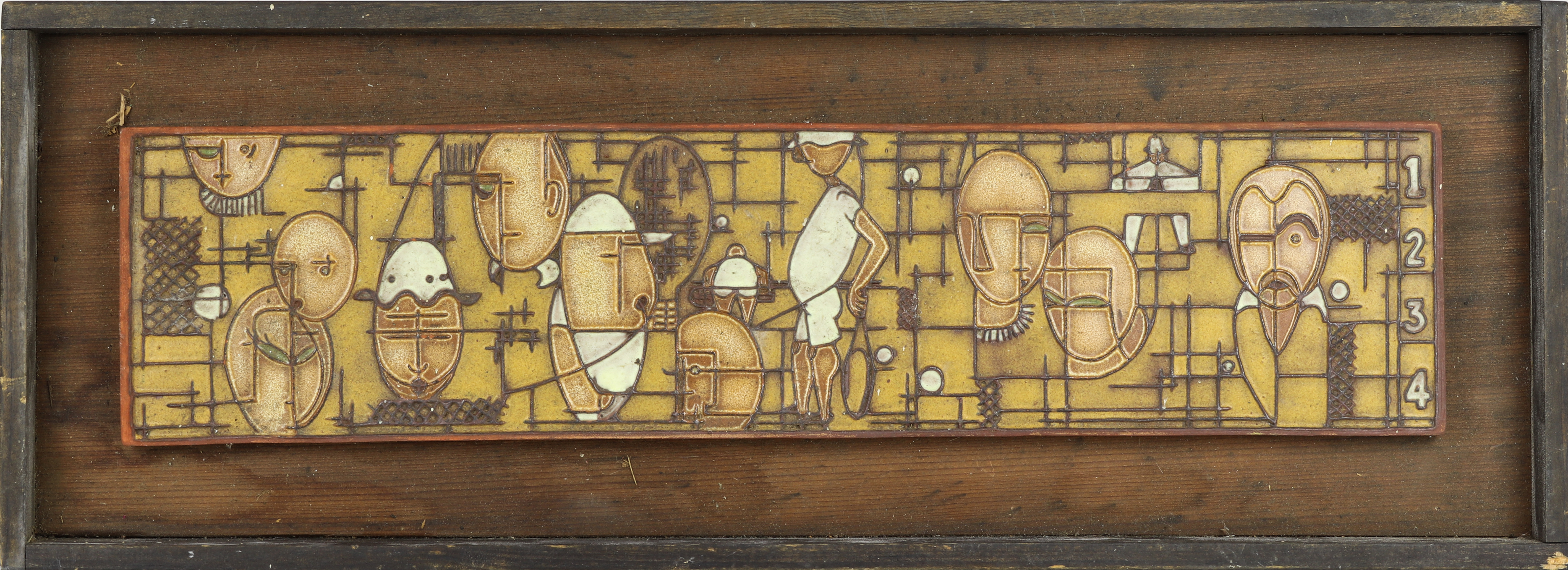 A LARGE ADELE CHASE FRAMED TILE A