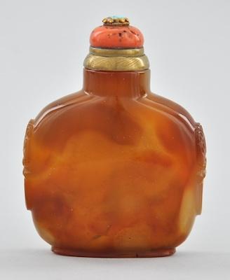 A Large Amber Agate Snuff Bottle