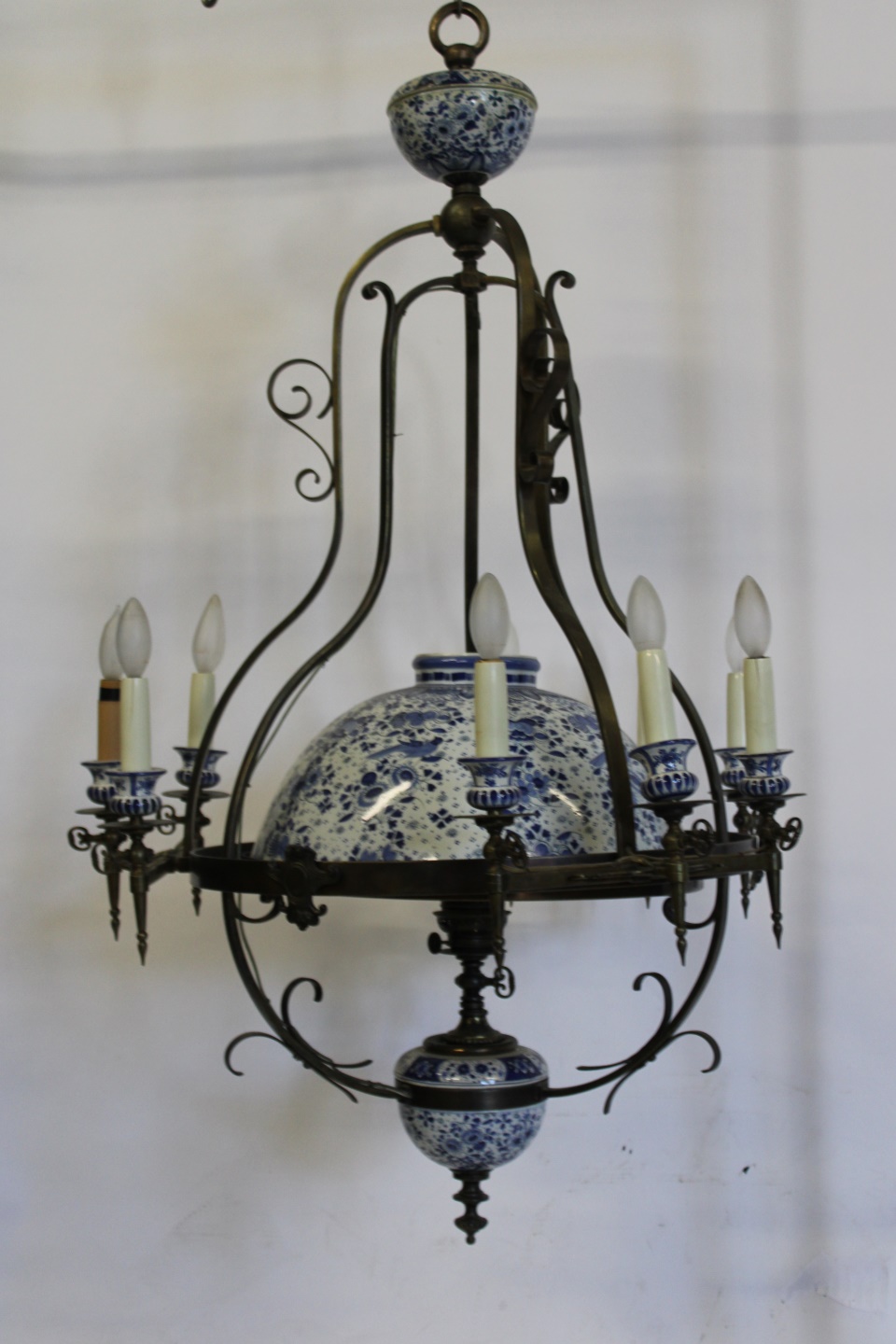 A LARGE ANTIQUE PATINATED METAL &