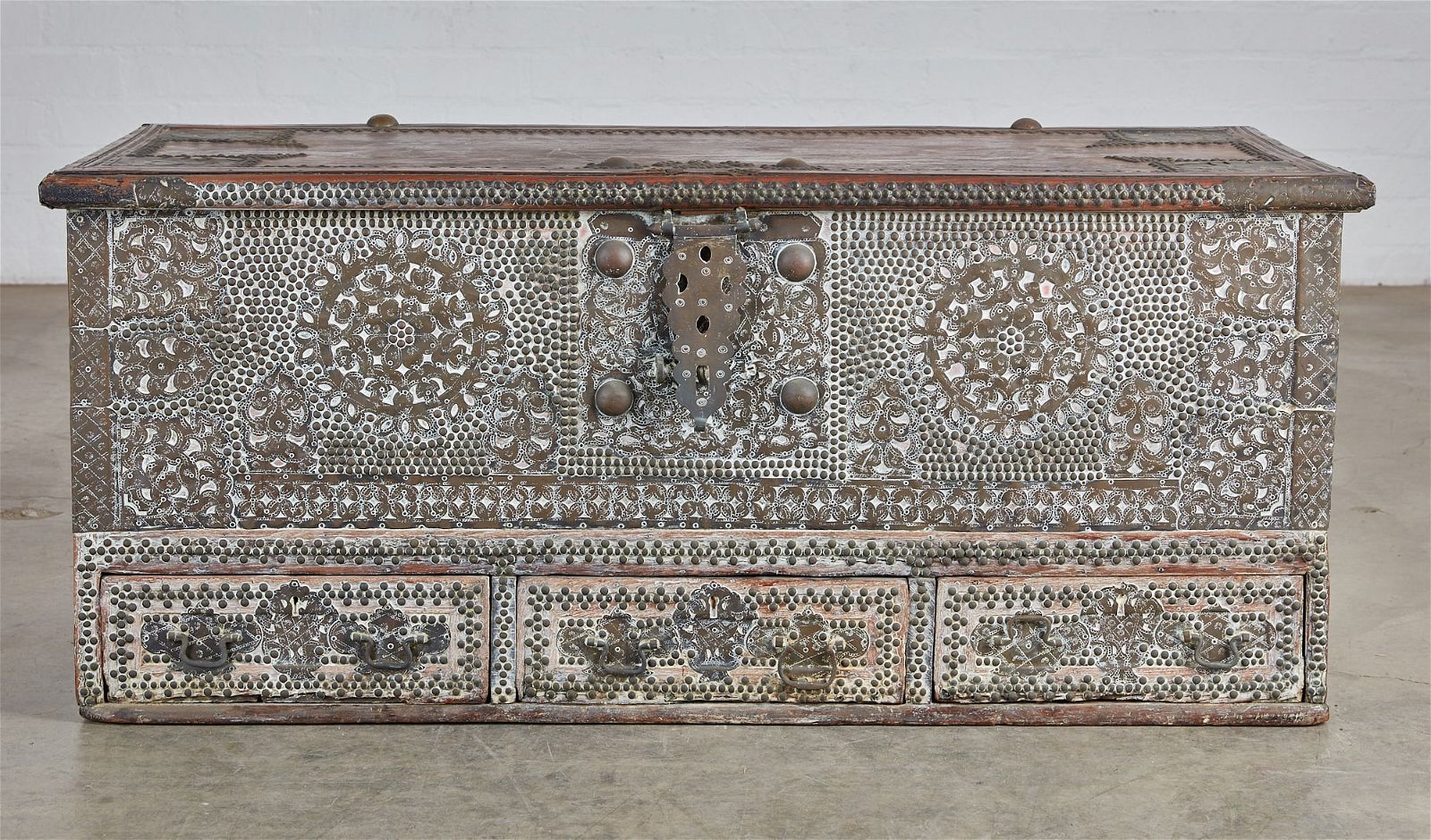 A LARGE ASIAN METAL OVERLAY
