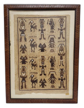 A LARGE BARK CLOTH PAINTING FR