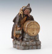 A Large Beer Barrel Figural Hu