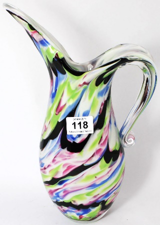 A Large Black and Multicolour Glass