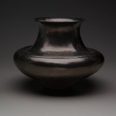 A LARGE BLACKWARE SANTA CLARA