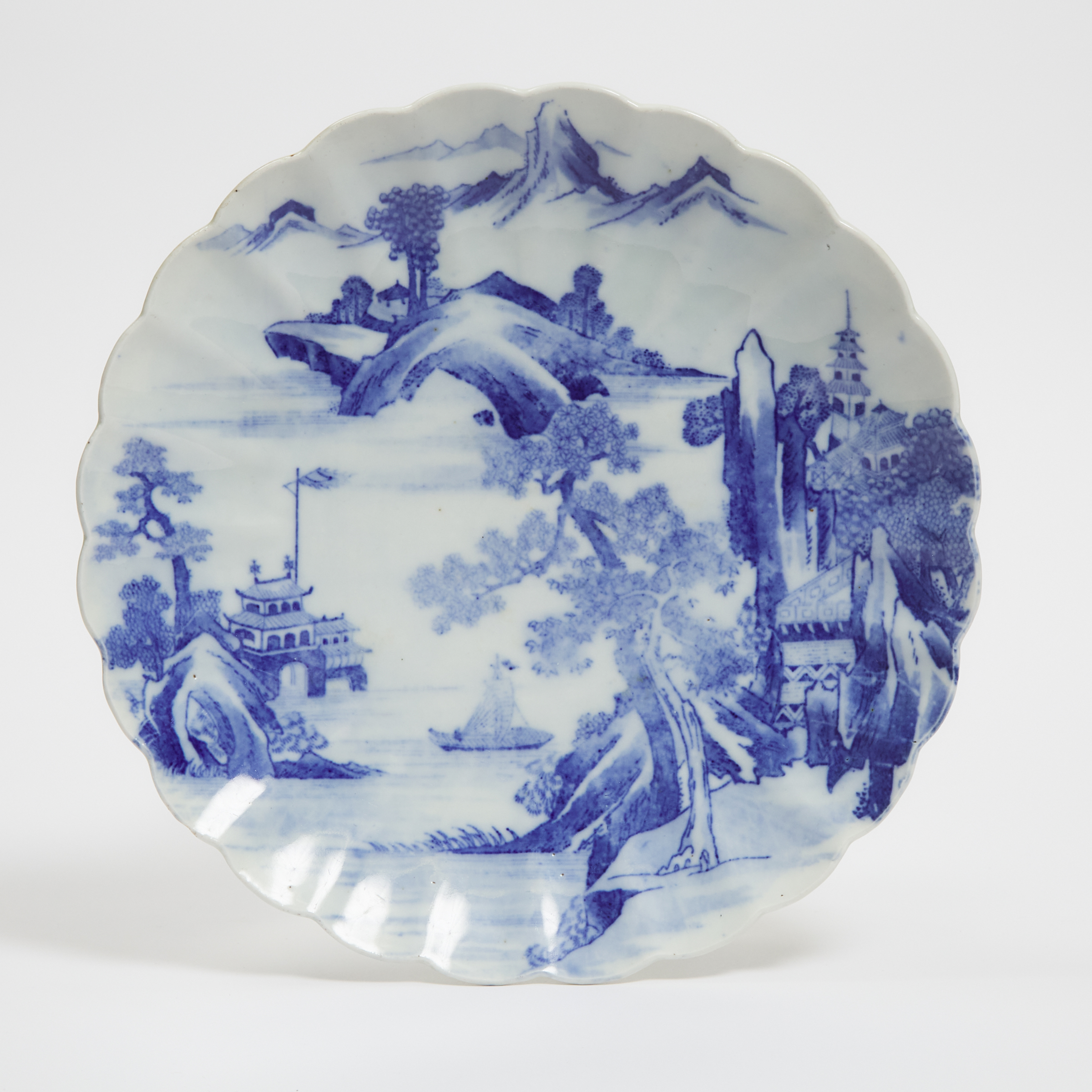 A Large Blue and White