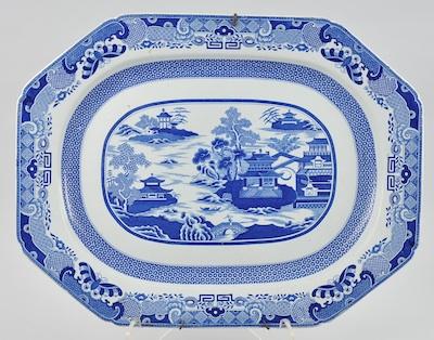 A Large Blue Willow Deep Spode