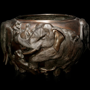 A Large Bronze 'Elephant'