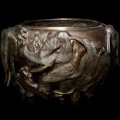 A Large Bronze 'Elephant' Jard