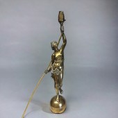 A large bronze Nymph figural l