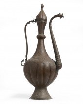 A LARGE BRONZE TURKISH LIDDED