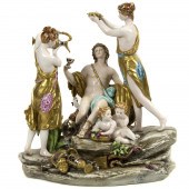 A LARGE CAPODIMONTE BACCHANALI