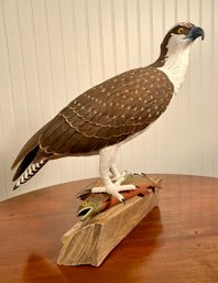 A large carved and painted wood and