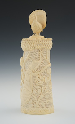 A Large Carved Ivory Reticulated