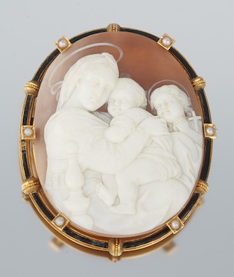 A Large Carved Shell Cameo After