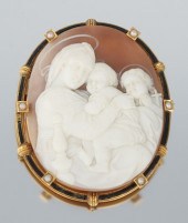 A Large Carved Shell Cameo Aft