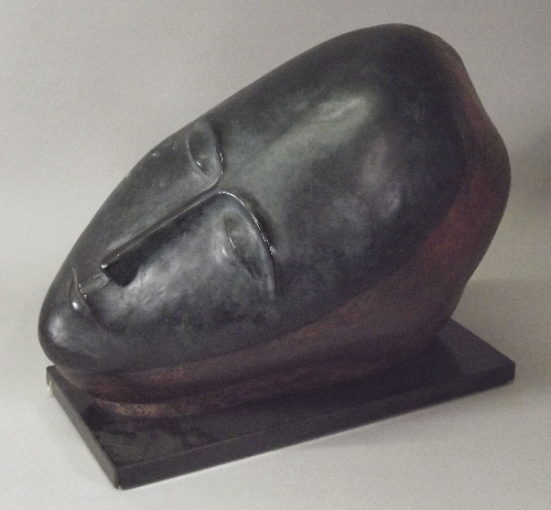 A large cast and patinated metal