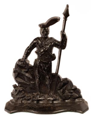 A large cast iron door stop