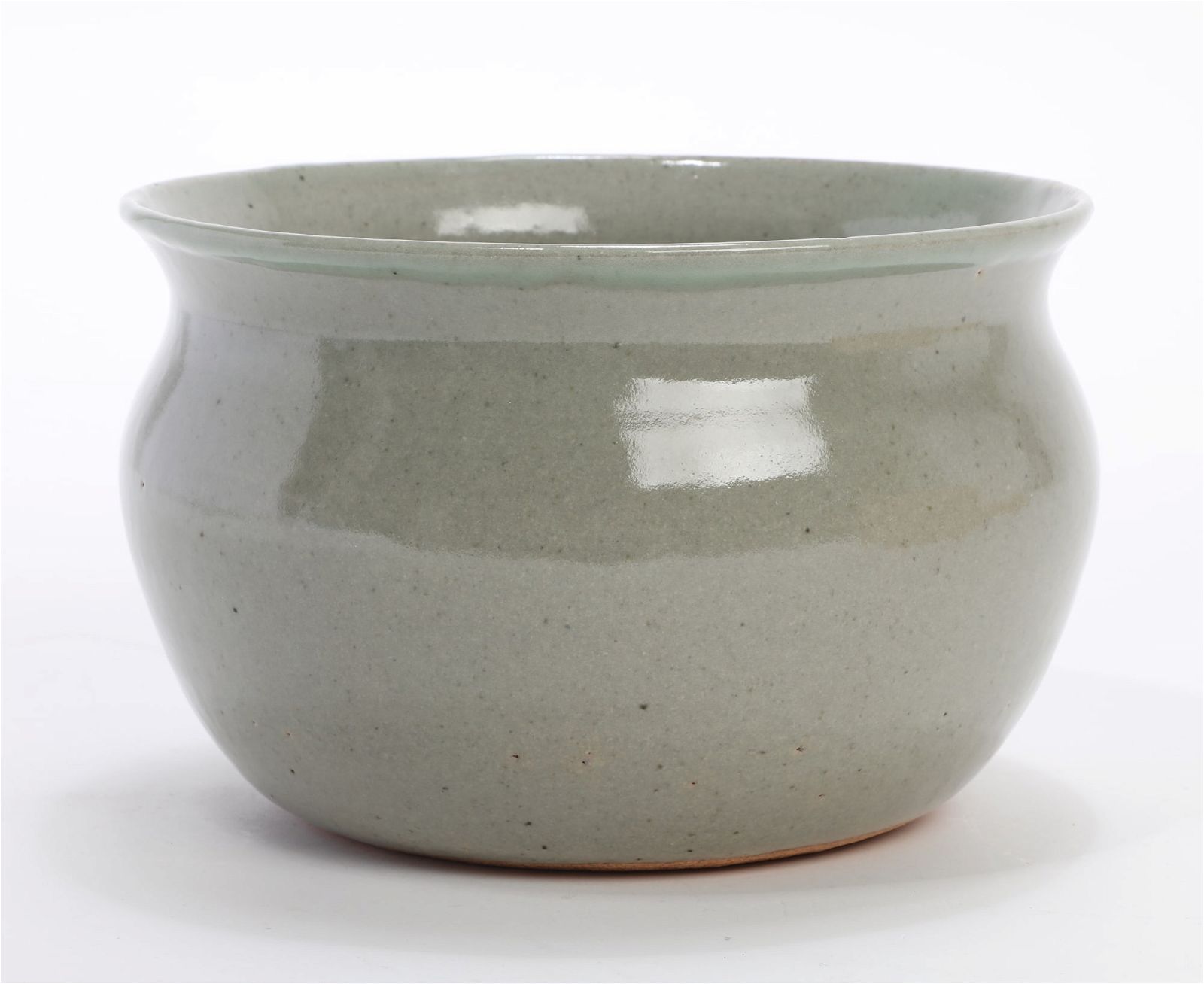 A LARGE CELADON CERAMIC POTA