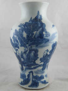 A large Chinese blue and white vase